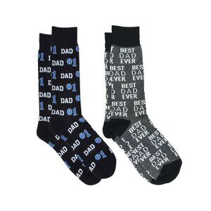 New Men's #1 Dad & Best Dad Ever Novelty Funny Socks Father's Day 2-PACK
